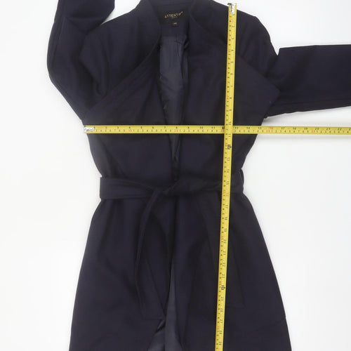 Attentif Paris Women's Blue Belted Trench Coat Size 12