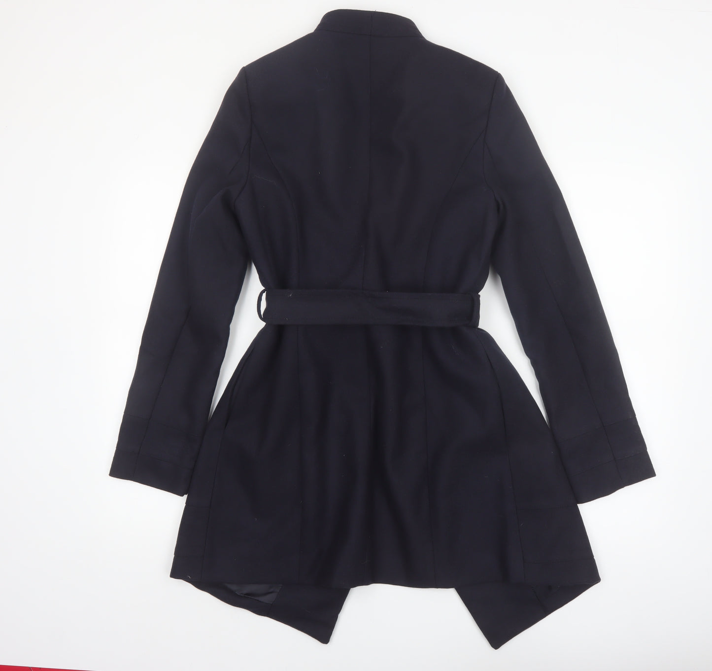 Attentif Paris Women's Blue Belted Trench Coat Size 12