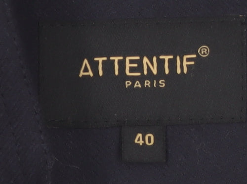 Attentif Paris Women's Blue Belted Trench Coat Size 12