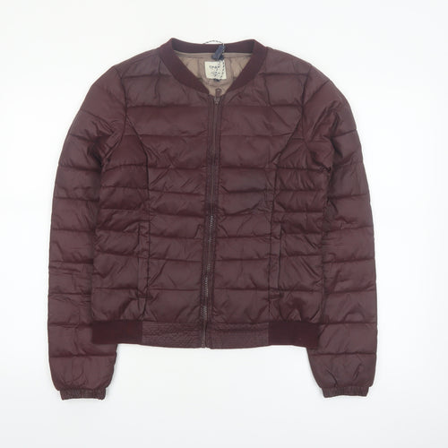 ONLY Women’s Brown Quilted Puffer Jacket Size S Lightweight Nylon