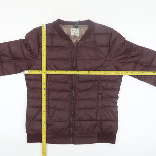 ONLY Women’s Brown Quilted Puffer Jacket Size S Lightweight Nylon