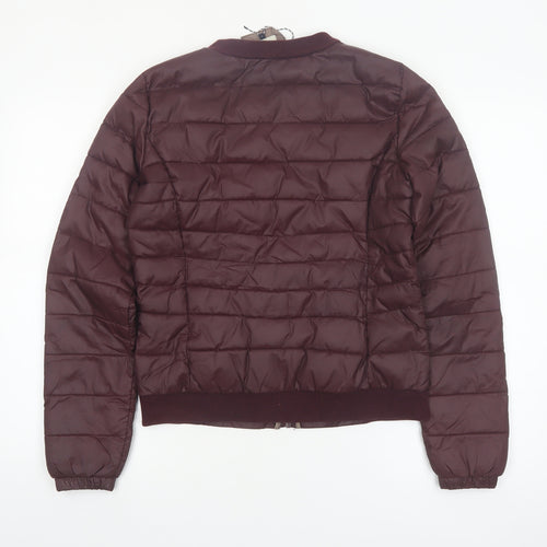 ONLY Women’s Brown Quilted Puffer Jacket Size S Lightweight Nylon