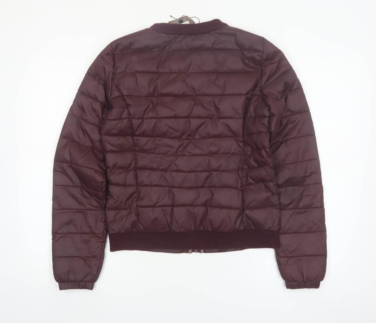 ONLY Women’s Brown Quilted Puffer Jacket Size S Lightweight Nylon