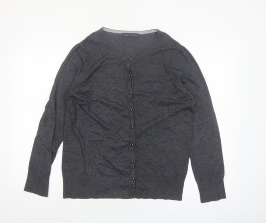 Marks and Spencer Women’s Grey Size 16 Crew Neck Button Cardigan