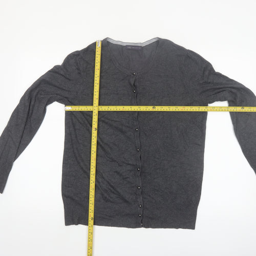 Marks and Spencer Women’s Grey Size 16 Crew Neck Button Cardigan