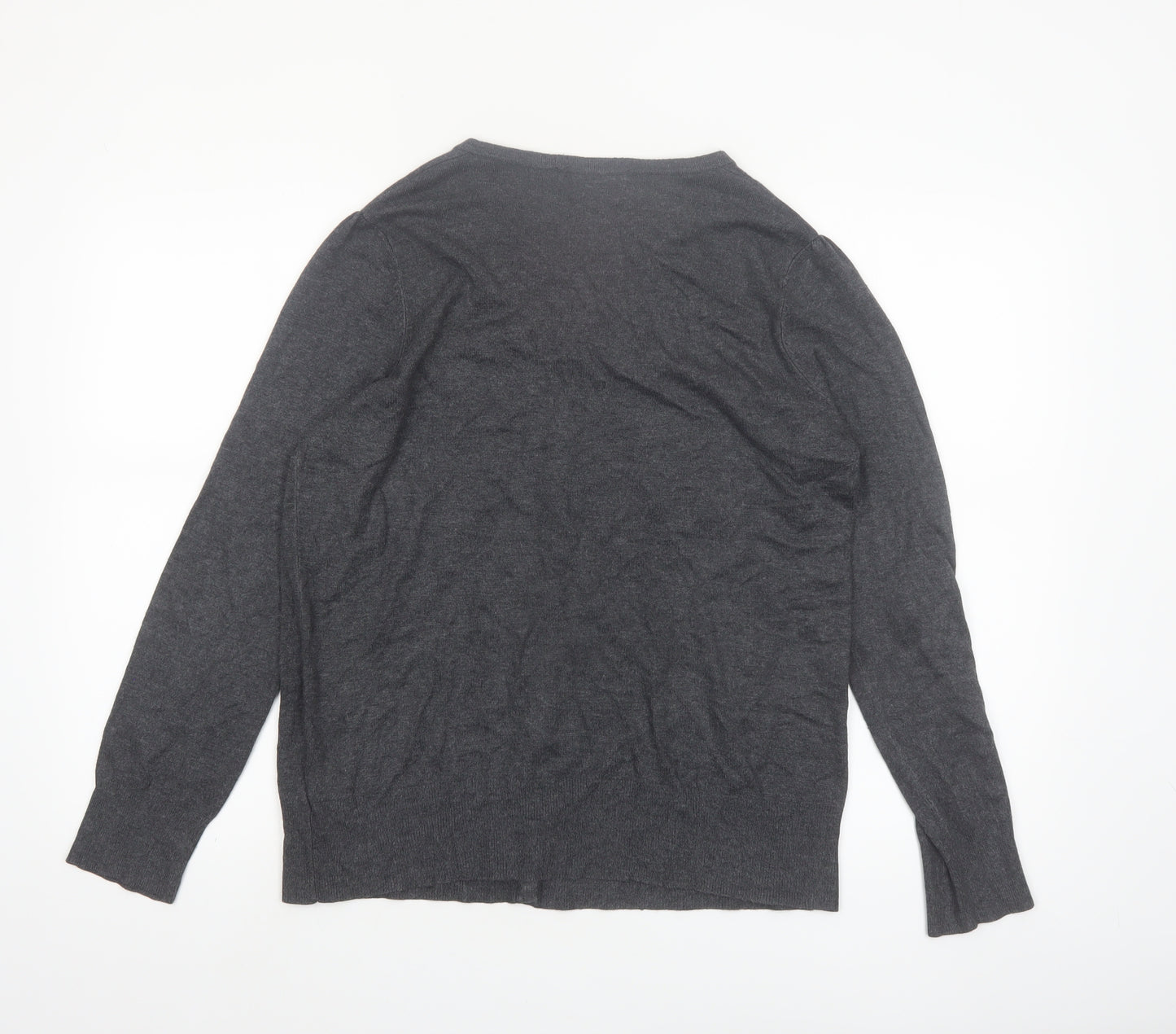 Marks and Spencer Women’s Grey Size 16 Crew Neck Button Cardigan
