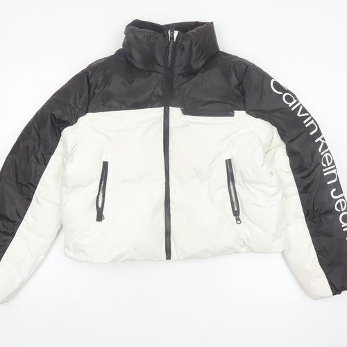 Calvin Klein Jeans Women’s Black White Puffer Jacket Size M