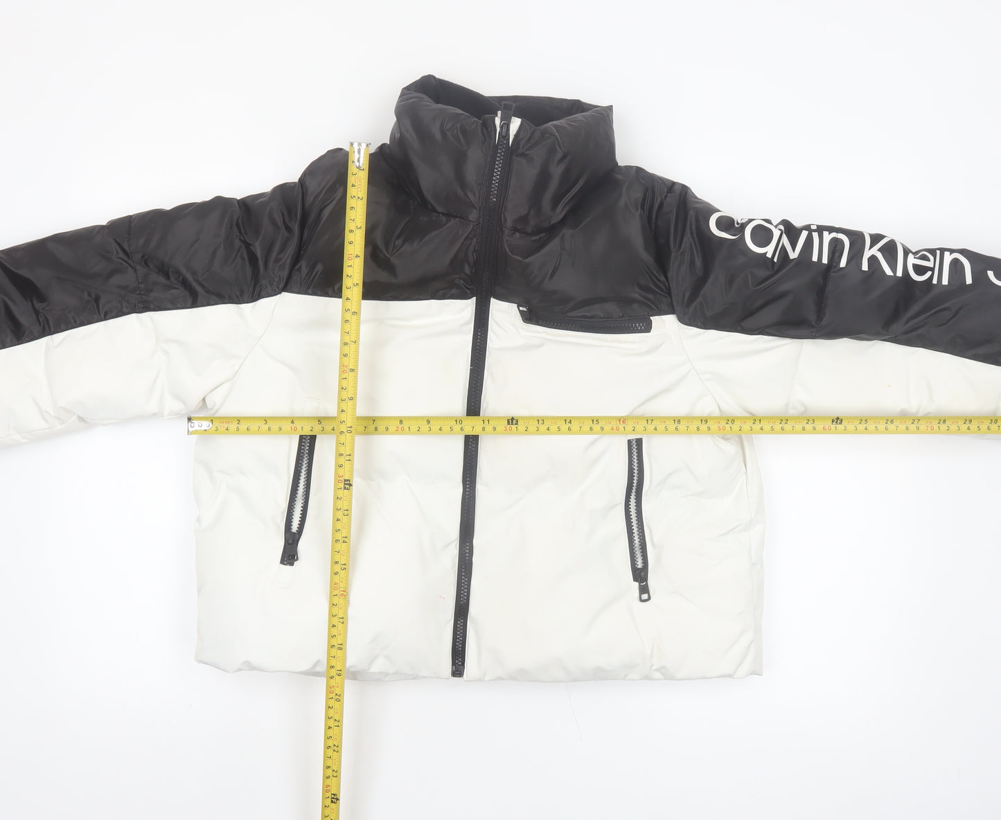 Calvin Klein Jeans Women’s Black White Puffer Jacket Size M