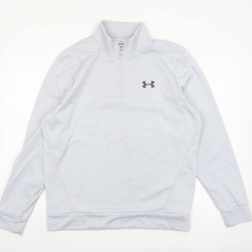 Under Armour Men's White M 1/4 Zip Mock Neck Fleece Sweatshirt