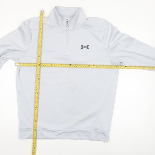 Under Armour Men's White M 1/4 Zip Mock Neck Fleece Sweatshirt