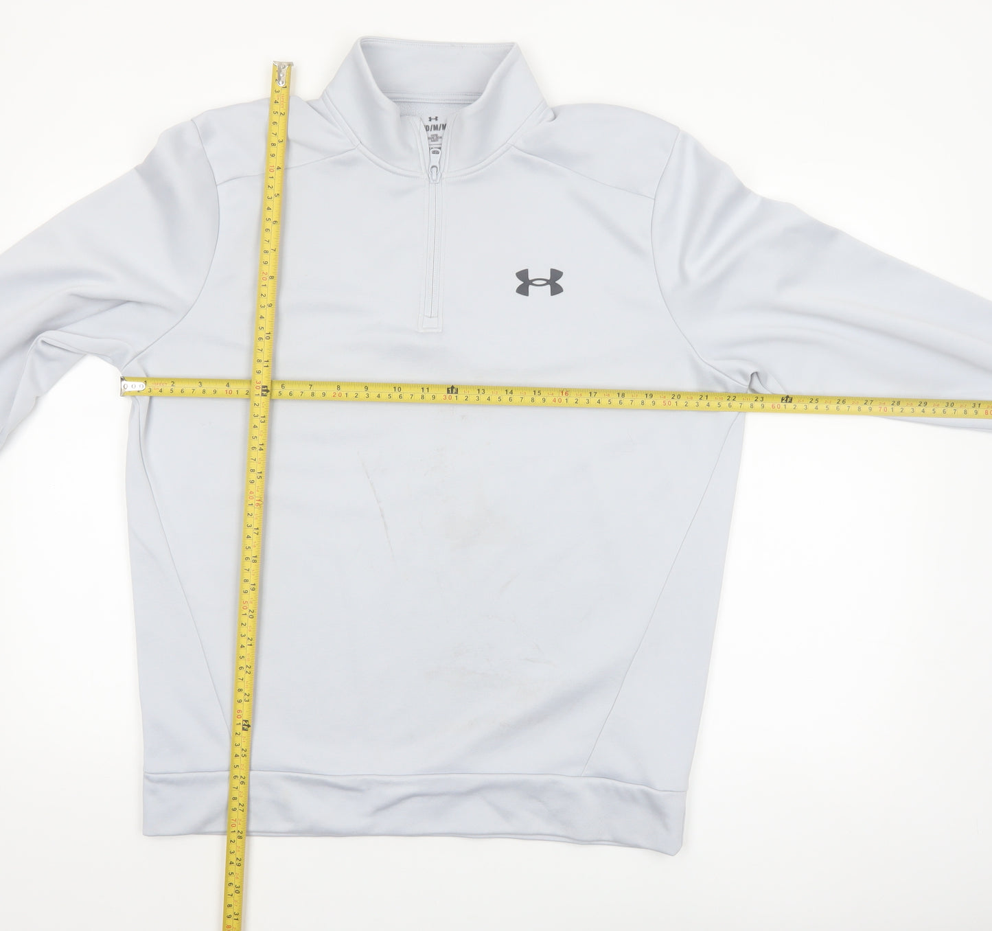 Under Armour Men's White M 1/4 Zip Mock Neck Fleece Sweatshirt