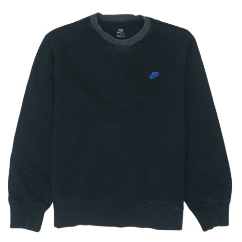 Nike Men's Black Crew Neck Fleece Sweatshirt M Regular Fit