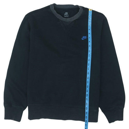 Nike Men's Black Crew Neck Fleece Sweatshirt M Regular Fit