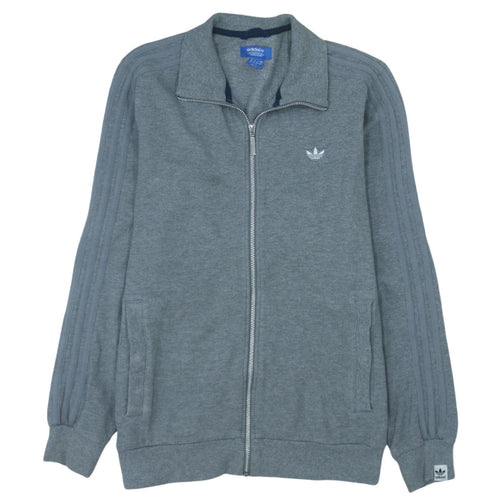 Adidas Men's Grey Full Zip Sweatshirt Size S Collared Fleece