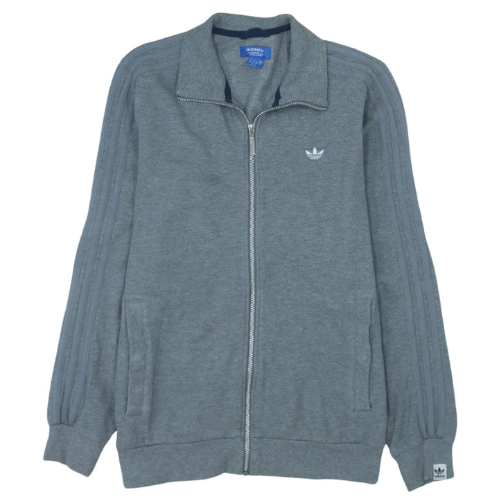 Adidas Men's Grey Full Zip Sweatshirt Size S Collared Fleece