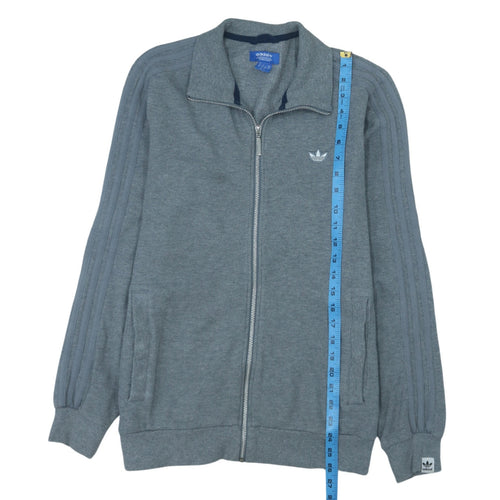 Adidas Men's Grey Full Zip Sweatshirt Size S Collared Fleece
