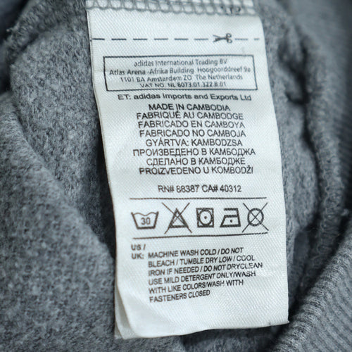 Adidas Men's Grey Full Zip Sweatshirt Size S Collared Fleece