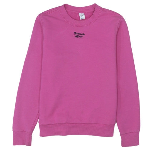 Reebok Womens Pink Crew Neck Sweatshirt Size M Cotton Blend Athletic