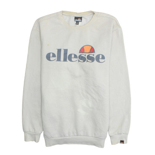 Ellesse Men's White Cotton Blend Pullover Sweatshirt M