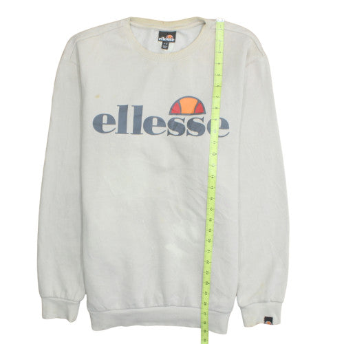 Ellesse Men's White Cotton Blend Pullover Sweatshirt M