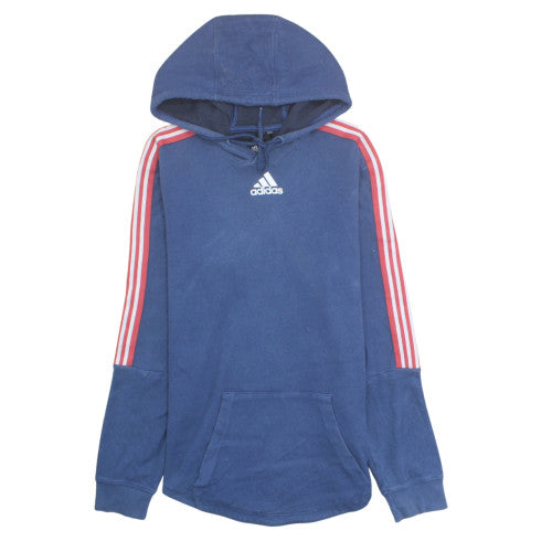 Adidas Men's Blue Pullover Hoodie Small Regular Fit Cotton Sportswear