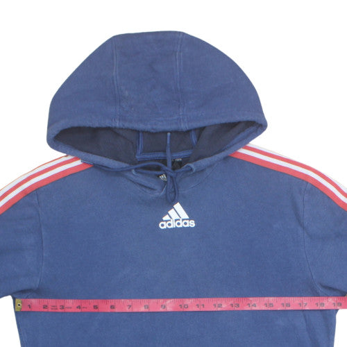 Adidas Men's Blue Pullover Hoodie Small Regular Fit Cotton Sportswear
