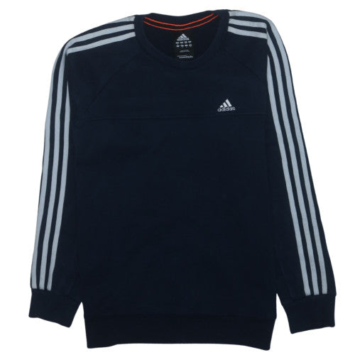Adidas Men Blue Small Crew Neck Pullover Sweatshirt
