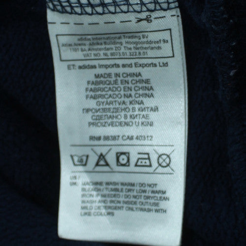 Adidas Men Blue Small Crew Neck Pullover Sweatshirt