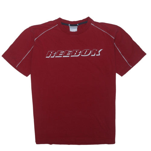 Reebok Mens Red Short Sleeve Crew Neck Cotton Sports T-Shirt Size M