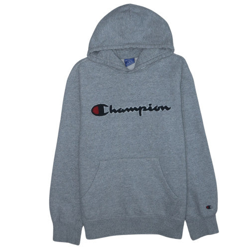 Champion Men's Grey Pullover Hoodie L Embroidered Logo Sportswear