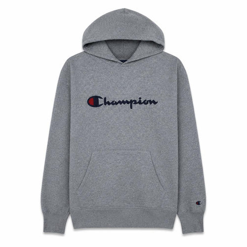 Champion Men's Grey Pullover Hoodie L Embroidered Logo Sportswear