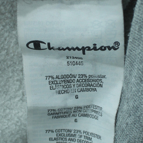 Champion Men's Grey Pullover Hoodie L Embroidered Logo Sportswear