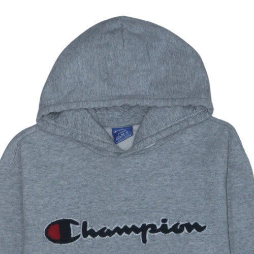 Champion Men's Grey Pullover Hoodie L Embroidered Logo Sportswear