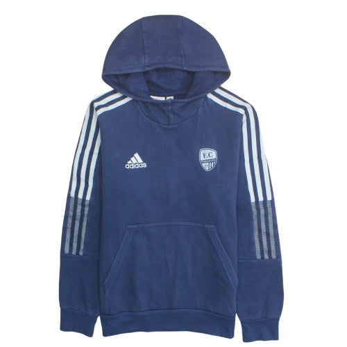 Adidas Boys Blue Pullover Hoodie 13-14 Years F.C. Logo Sportswear