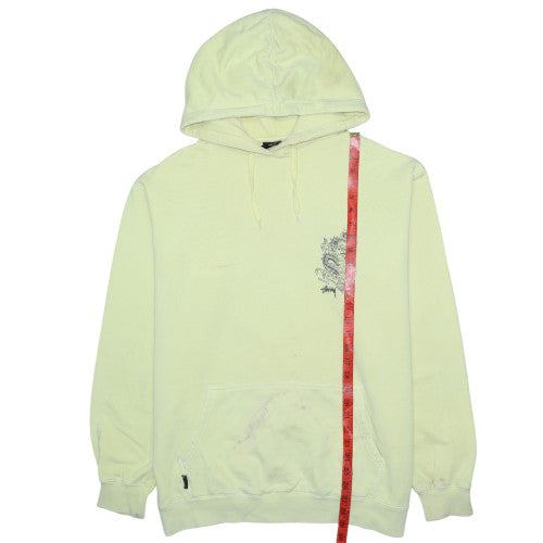 Stussy Men Yellow Regular Fit Pullover Hoodie Graphic Print M