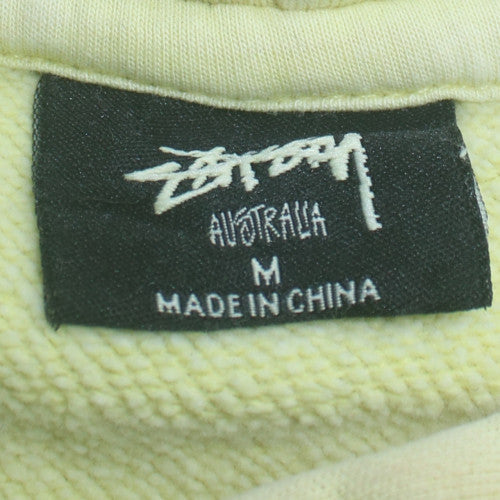 Stussy Men Yellow Regular Fit Pullover Hoodie Graphic Print M