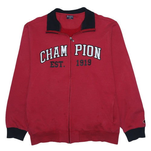 Champion Men's Red Full Zip Sweatshirt XL College Style