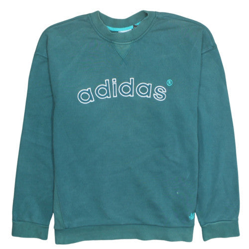 Adidas Men’s Green Logo Crew Neck Pullover Sweatshirt Size L