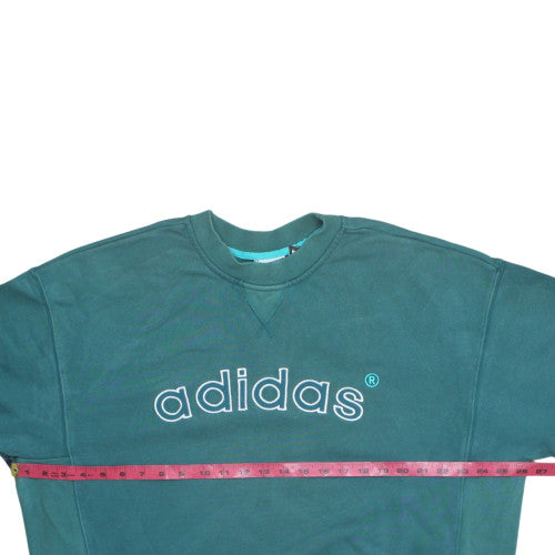 Adidas Men’s Green Logo Crew Neck Pullover Sweatshirt Size L