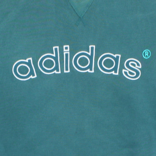 Adidas Men’s Green Logo Crew Neck Pullover Sweatshirt Size L