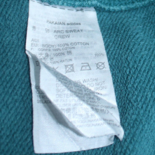 Adidas Men’s Green Logo Crew Neck Pullover Sweatshirt Size L