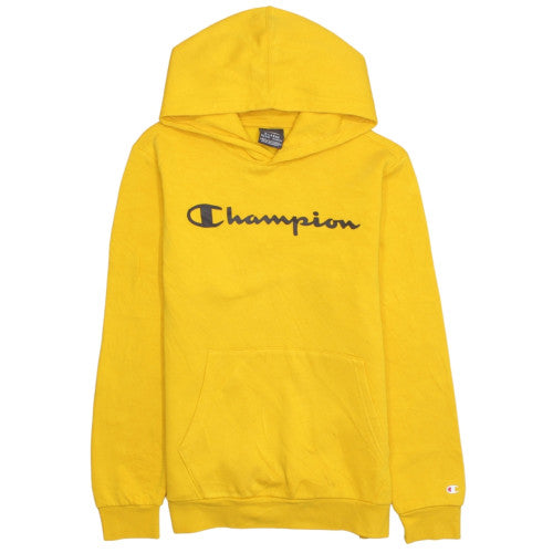 Champion Boys Yellow Pullover Hoodie 13-14 Years Graphic Fleece Sweatshirt
