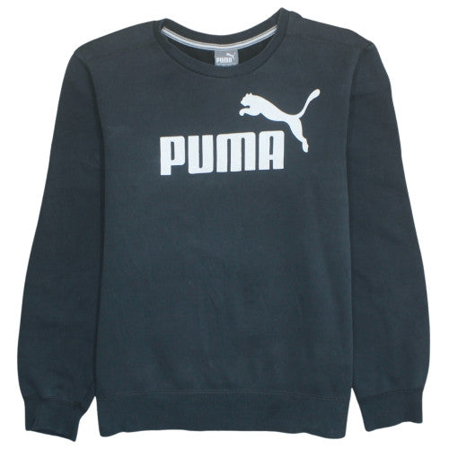 Puma Men's Black Crew Neck Cotton Pullover Sweatshirt M