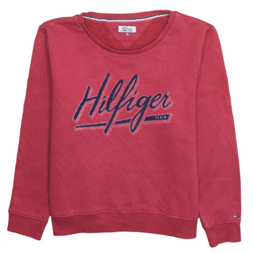 Tommy Hilfiger Boys Red Pullover Crew Neck Sweatshirt M