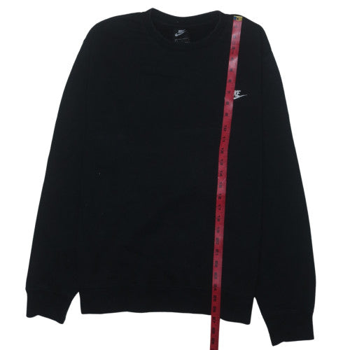 Nike Men's Black Fleece Pullover Sweatshirt L Regular Crew Neck