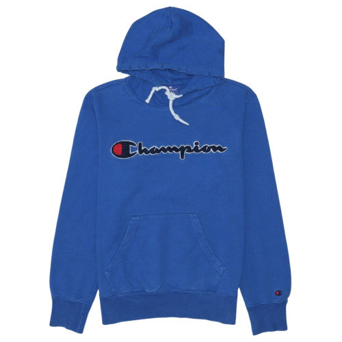 Champion Boys Blue Pullover Hoodie Small Logo Embroidered Fleece