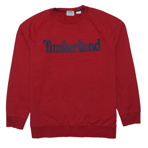 Timberland Men's Red Crew Neck Pullover Sweatshirt Size L