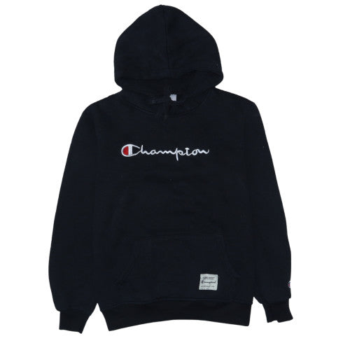 Champion Men's Black Pullover Hoodie Large Embroidered Logo