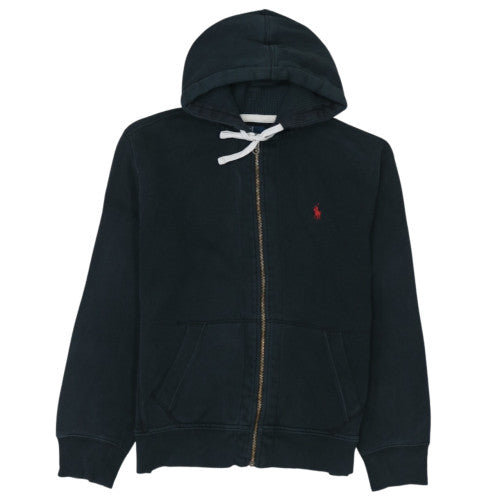 Polo Ralph Lauren Men's Black Full Zip Hoodie L Cotton Fleece