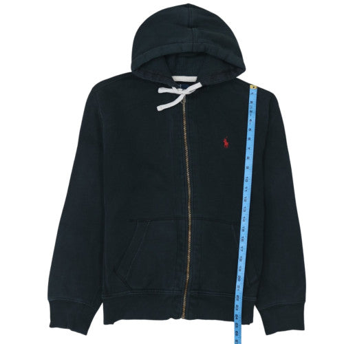 Polo Ralph Lauren Men's Black Full Zip Hoodie L Cotton Fleece